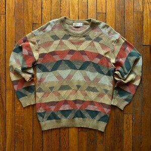 St. Michael‎ by Marks & Spencer UK Knit Crew Neck Sweater Men Med Yellow Green